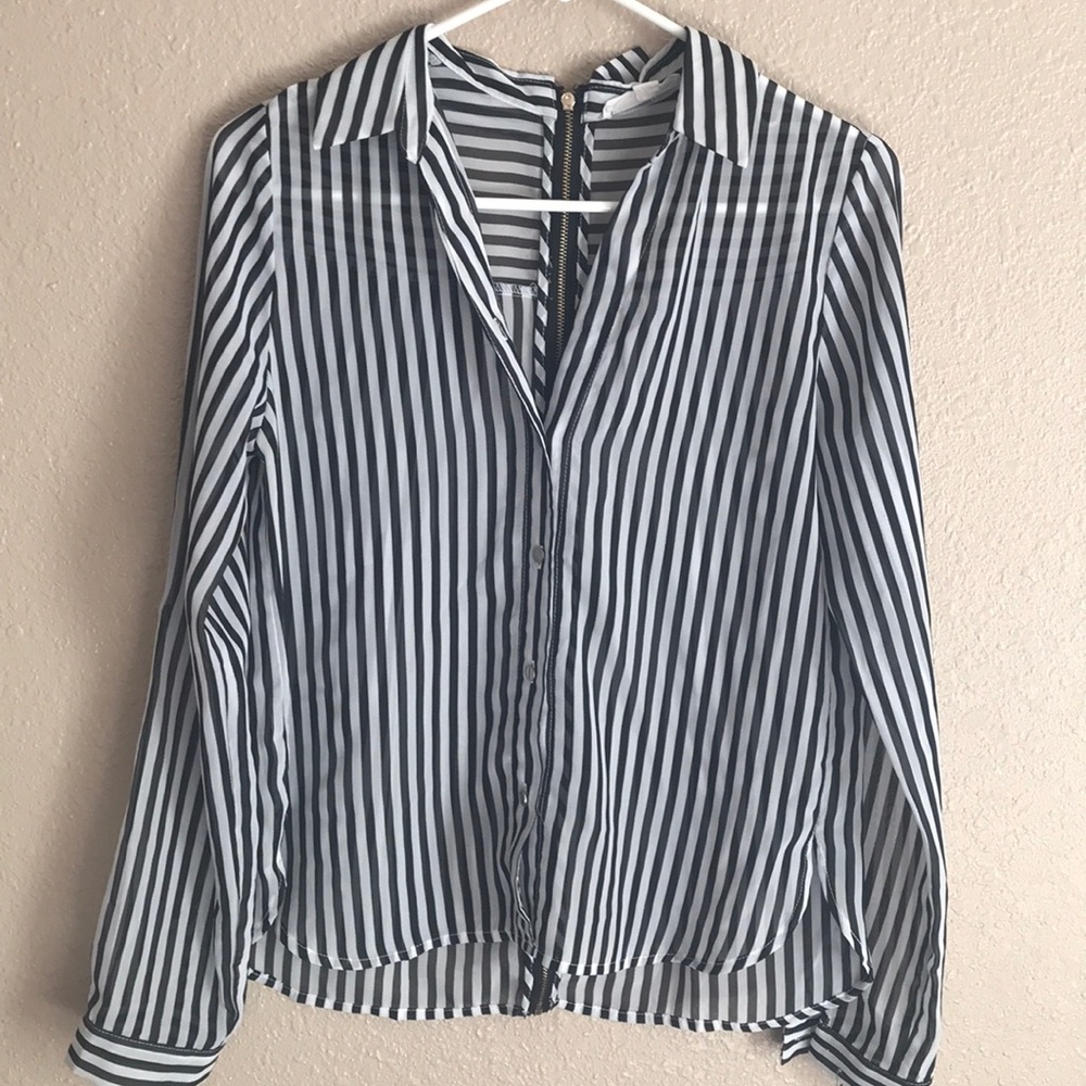 Love Tree Happens Striped Button Down Shirt